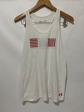 BNWTS Under Armour Patriotic Freedom FLAG X-Back Tank Top/Shirt Women's Medium